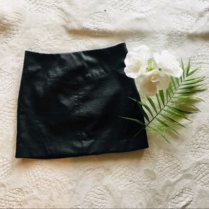 Black faux leather skirt